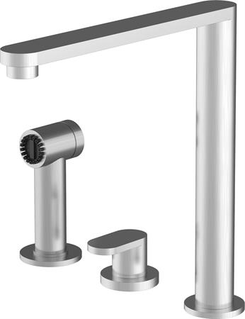 BARAZZA MIX KIT COM.REMOTO E DOCCINO ESTRAIB. INOX SATIN