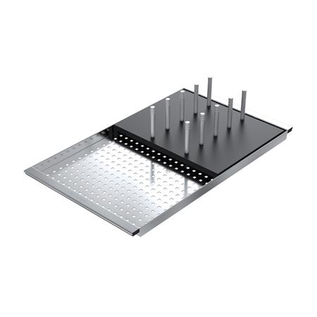 BARAZZA COPRIVASCA RETTANG. INOX C/TAGLIERE HPL NERO